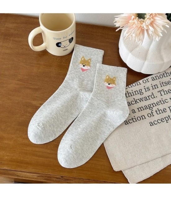 NIDUOBEAR 1pair Cute Dog Print Sweet Autumn and Winter Women's Keep Wa
