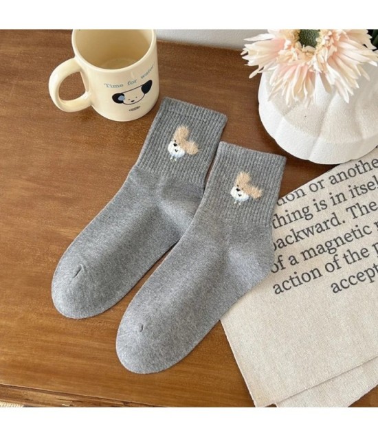 NIDUOBEAR 1pair Cute Dog Print Sweet Autumn and Winter Women's Keep Wa