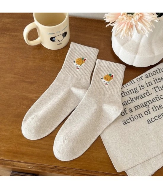 NIDUOBEAR 1pair Cute Dog Print Sweet Autumn and Winter Women's Keep Wa