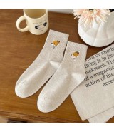 NIDUOBEAR 1pair Cute Dog Print Sweet Autumn and Winter Women's Keep Wa
