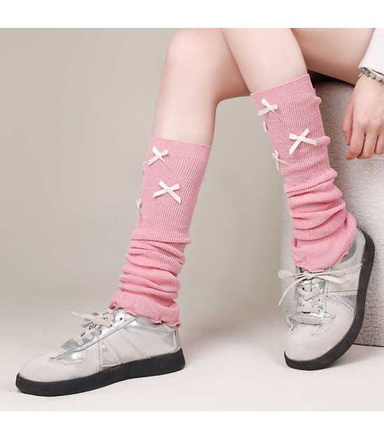 Women's pink slouchy leg warmers