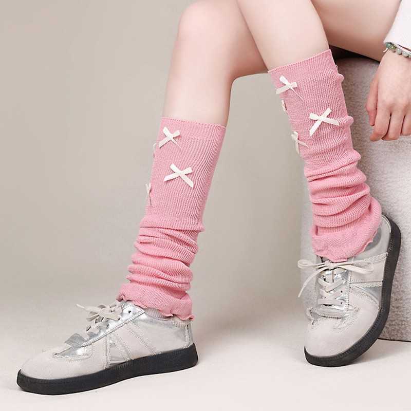 Women's pink slouchy leg warmers