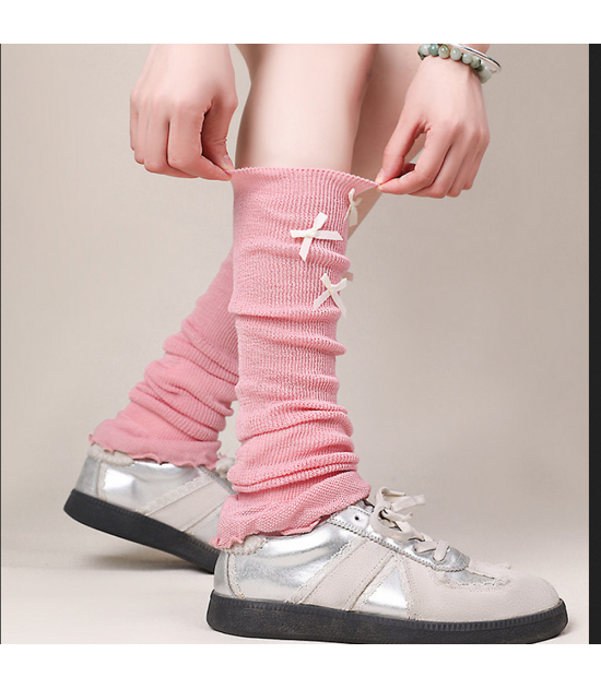 Women's pink slouchy leg warmers