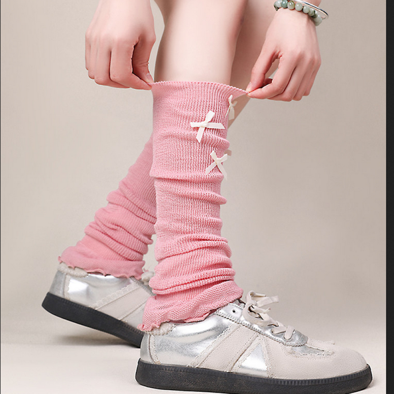 Women's pink slouchy leg warmers