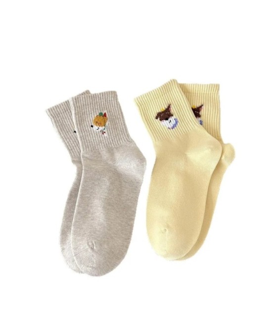 NIDUOBEAR 1pair Cute Dog Print Sweet Autumn and Winter Women's Keep Wa