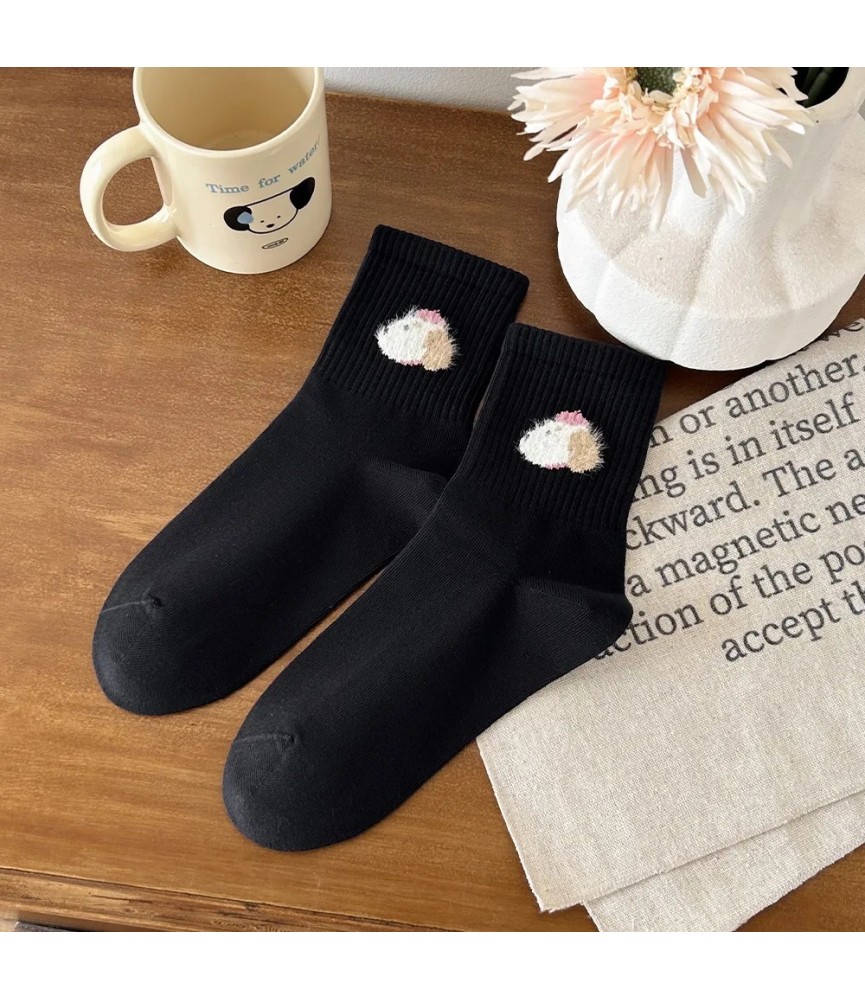 NIDUOBEAR 1pair Cute Dog Print Sweet Autumn and Winter Women's Keep Wa